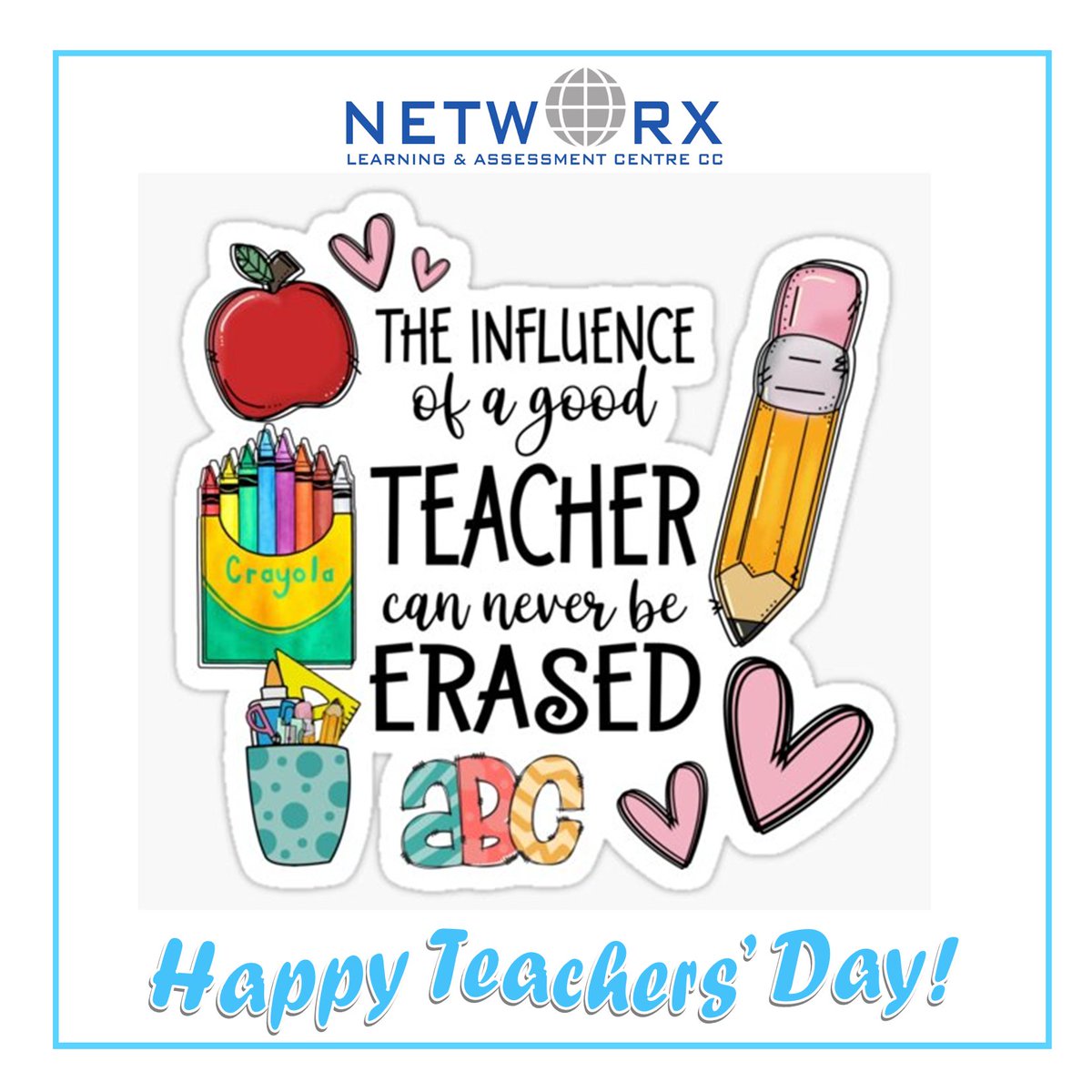 Networxlearn's tweet photo. Thank you to all our hardworking Teachers for helping mould our future leaders.  . #happyteachersday #worldteachersday #teachers #educators #networxlearn #southafrica #durban #thankyouteachers #tomorrowsleaders https://t.co/ud9Yf0wcp7
