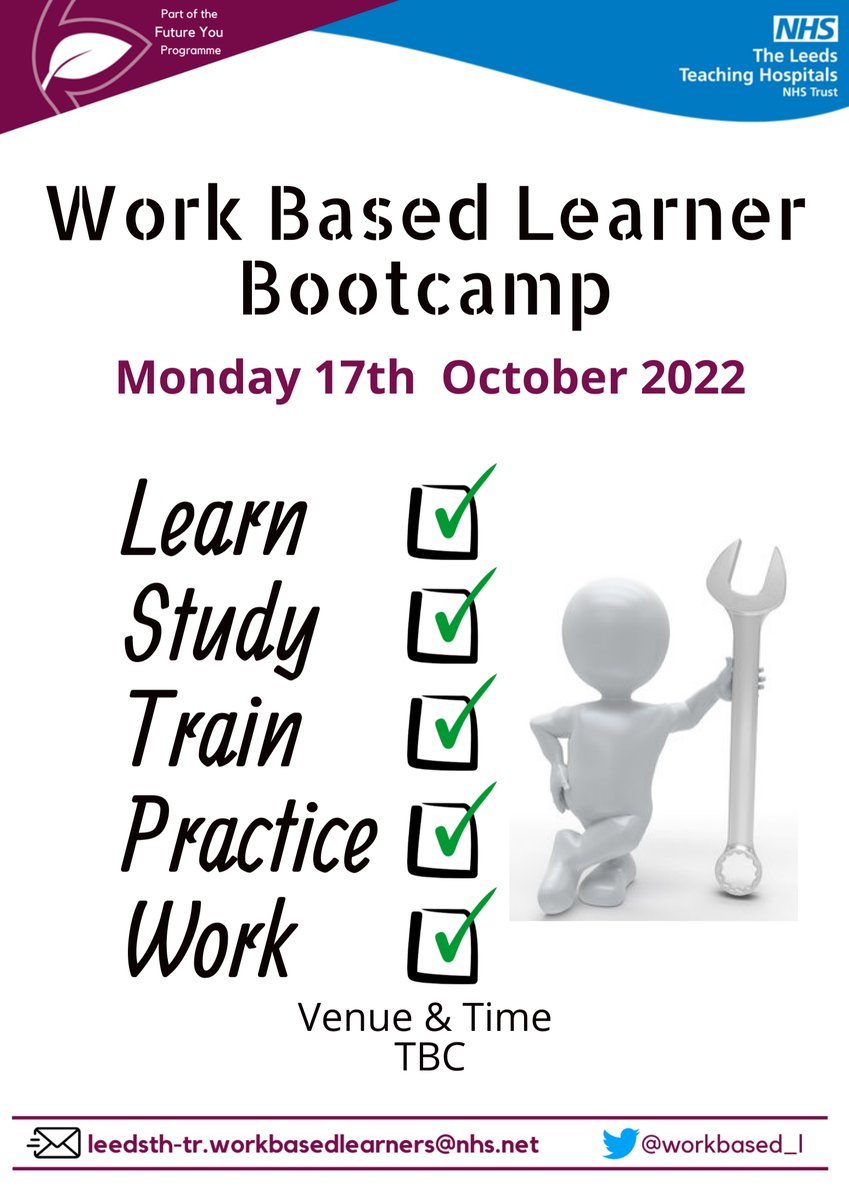 Emails have now been sent out for the rescheduled Bootcamp day! Check your NHS inboxes! Don't forget this is the first of 3 sessions specifically for our apprentice TNA, TTN &amp; AN learners #GetInvolved #futureyou