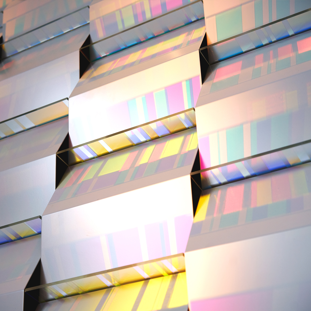 _studio_smile_'s tweet photo. In collaboration with the amazing artist Chris Wood who uses dichroic glass to reflect and refract different coloured light rays, we created this office reception artwork for an exciting office development in Uxbridge, London.

@avivainvestors @Colliers @cushwake https://t.co/oJP1vZA93g