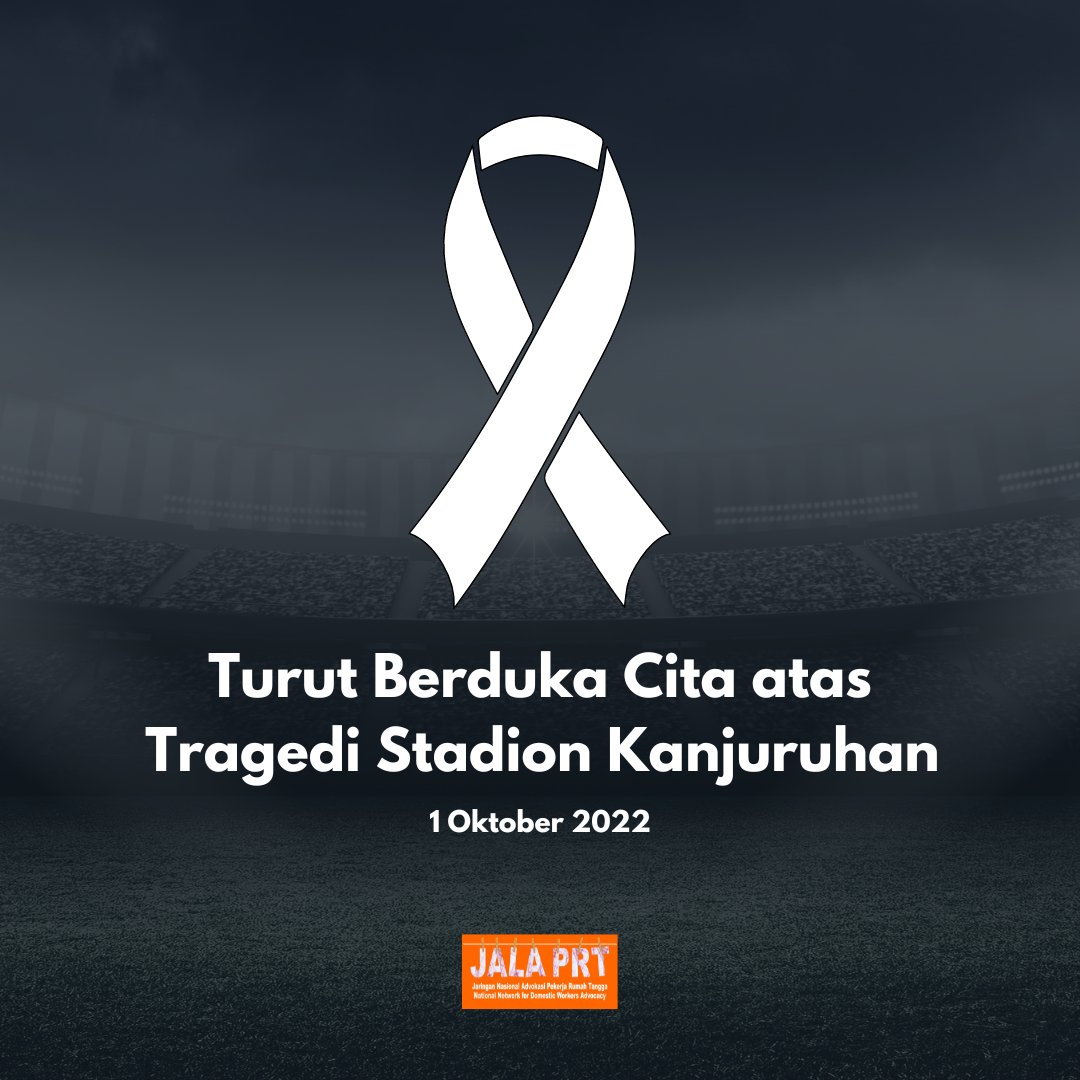 jalaprt's tweet photo. Kami mengucapkan turut beduka cita yang mendalam kepada keluarga korban yang ditinggalkan, semoga korban mendapatkan tempat terbaik di sisi Tuhan YME.
#kanjuruhan #dukacita #tragedi #PekerjaRumahTangga #JalaPRT #PrayForKanjuruhan https://t.co/xwIlngyuDe