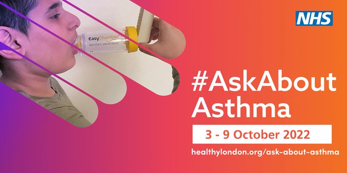 We are proud to support #AskAboutAsthma so every child and young person with asthma knows about the four asks to manage their condition.

Learn more about the campaign here: healthylondon.org/ask-about-asth…
#asthmacareforall