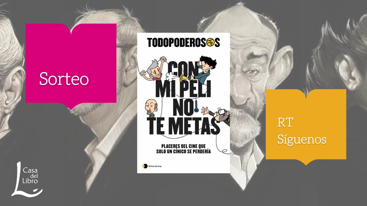 casadellibro's tweet photo. ✨SORTEO✨

Tenemos 5 ejemplares de 'Con mi peli no te metas', de @todopoderosos. Si quieres conseguir uno... ¡PARTICIPA! 👇🏻

1️⃣ Síguenos
2️⃣ RT
3️⃣Válido para España

El 10 de octubre anunciaremos a los ganadores.
@ArturoGCampos @JuanGomezJurado @cansado @rodrigocortes @temasdehoy https://t.co/37PFds8Imh