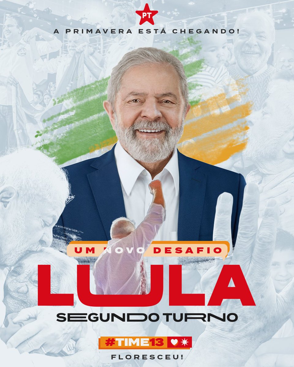PTCeara's tweet photo. LULA ESTÁ NO 2° TURNO! ✊
Foiii quuuuuase! Com 48% dos votos válidos, @lulaoficial vai para segundo turno. Obrigado a todos que votaram a favor da democracia, contudo a luta ainda não acabou!
#PTCeará #Time13 #Vote13
Partido dos Trabalhadores do Ceará - CNPJ 07.044.522/0001-3 https://t.co/MYm3VyE4BZ