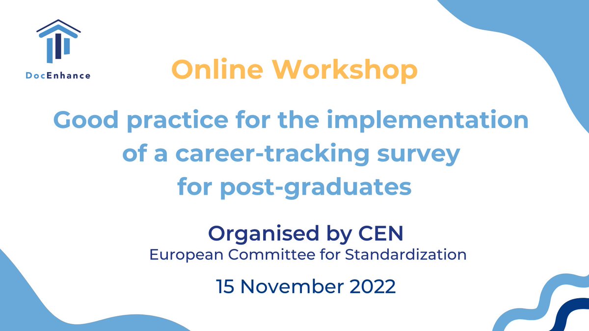 DocEnhance's tweet photo. 📣Join the #CEN #Workshop on ‘Good practice for implementation of a #CareerTracking survey for post-graduates!
📅 15 November 2022
Register now 👉 https://t.co/iDJzPQOVcF

🎓#HigherEducation #DoctoralEducation https://t.co/PgqyQxHyWM