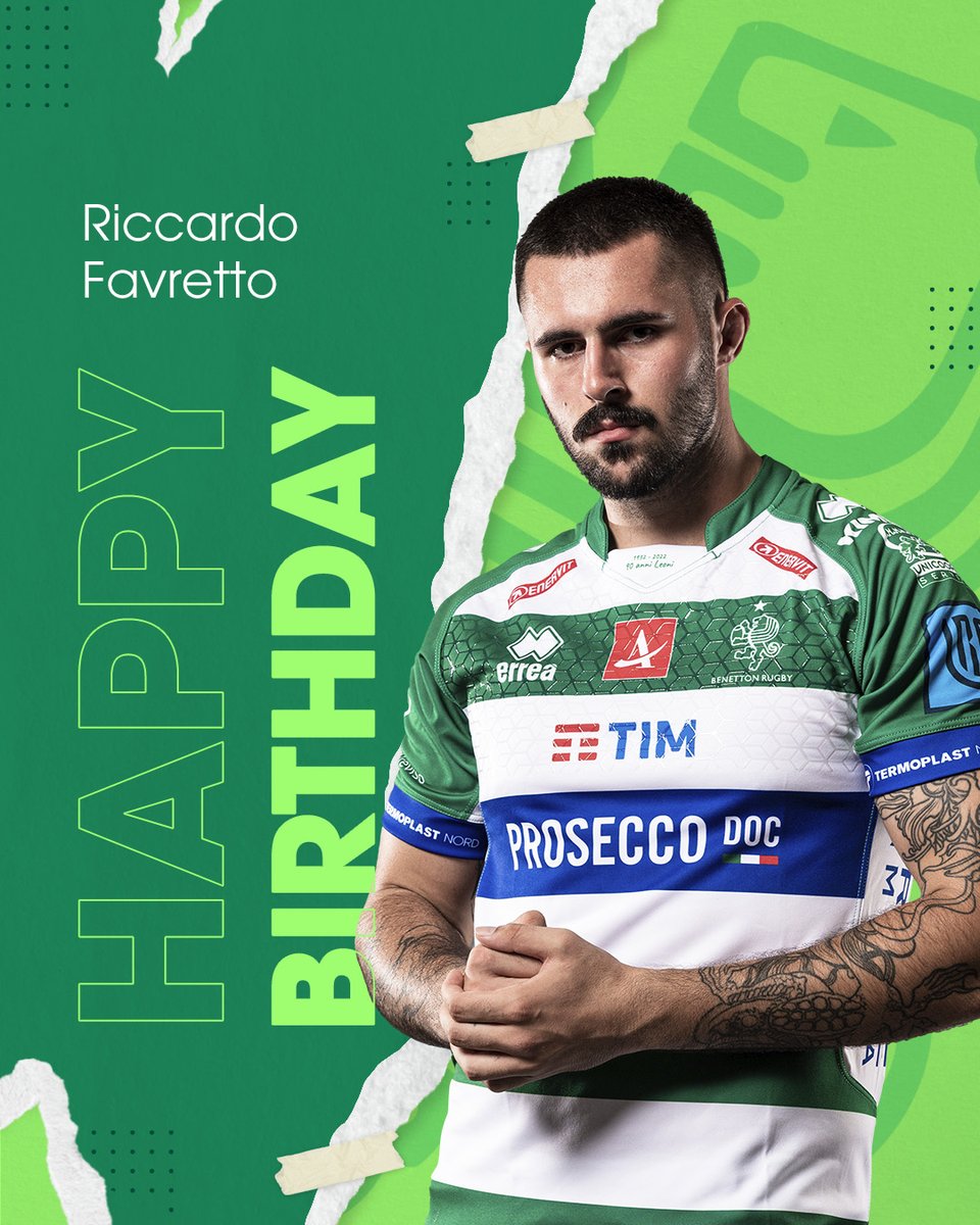 BenettonRugby's tweet image. Tanti auguri Riccardo #Favretto 🦁🥳🎂

#wearelions #benettonrugby