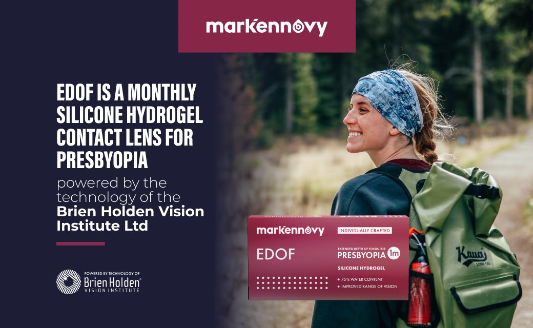 markennovyUK's tweet photo. EDOF is a Monthly Silicone Hydrogel Contact Lens for Presbyopia powered by the technology of the Brien Holden Vision Institute Ltd

EDOF for Presbyopia - Toric Geometry Coming Soon!

💻 https://t.co/4yVWpnXvul

#IndividuallyCrafted https://t.co/74oRzRSWbg