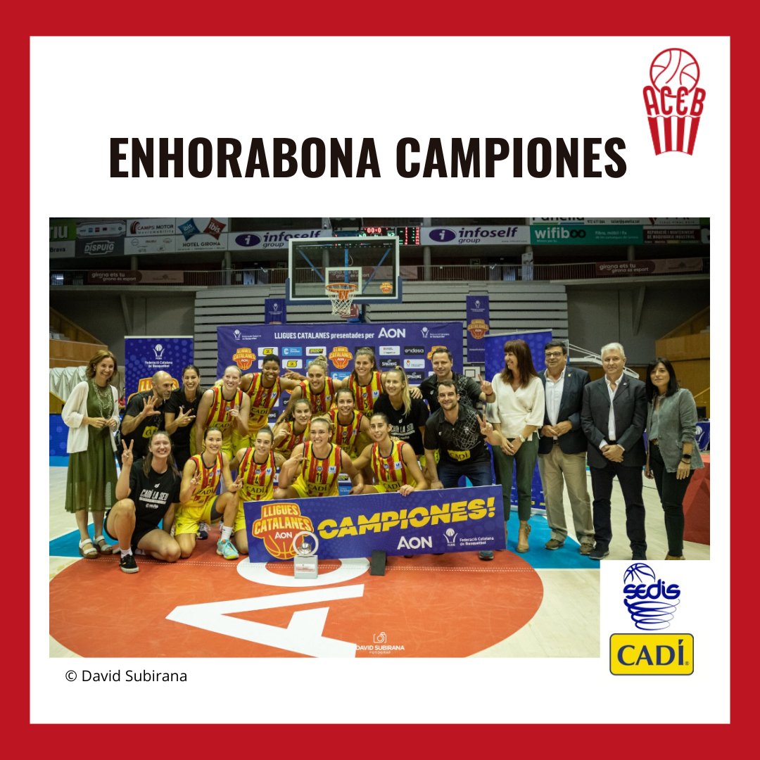 ACEEBbasquet's tweet photo. @sedisbasquet Campiona de la Lliga Catalana LF 🏆
Per 5è cop a la seva història (2ª consecutiva) el Cadi la Seu s'ha proclamat campiona de la Lliga Catalana.
Aquest cop imposant-se davant del @FCBbasket_fem.
📷: @MrSubi95
#ACEB #final #Sedis #Barça #basquetbol https://t.co/2iaU138PRp
