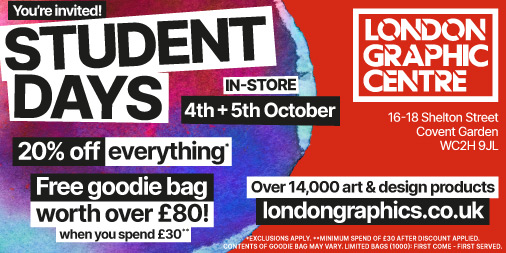 Arts Students' Union (@artssu_) on Twitter photo WOW 🤩 <a href="/LondonGraphics/">London Graphics</a> are giving away over £80 worth of art & designs gifts + 20% off on their students days on the 4th and 5th of October! 😱
Head down to📍Covent Garden and choose from over 14,000 products 🎨 🖼 ✏️ 📚 💼
Sign up here: bit.ly/3RluIRR WOW 🤩 <a href="/LondonGraphics/">London Graphics</a> are giving away over £80 worth of art & designs gifts + 20% off on their students days on the 4th and 5th of October! 😱
Head down to📍Covent Garden and choose from over 14,000 products 🎨 🖼 ✏️ 📚 💼
Sign up here: bit.ly/3RluIRR