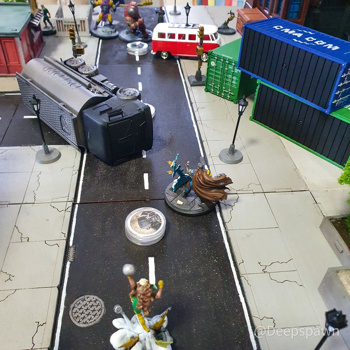 deepspawn's tweet photo. Today's #crisisprotocol skirmish, X-Force vs Hydra. I got introduced to the Juggernaut and things went splat https://t.co/LBTxPfWR2D