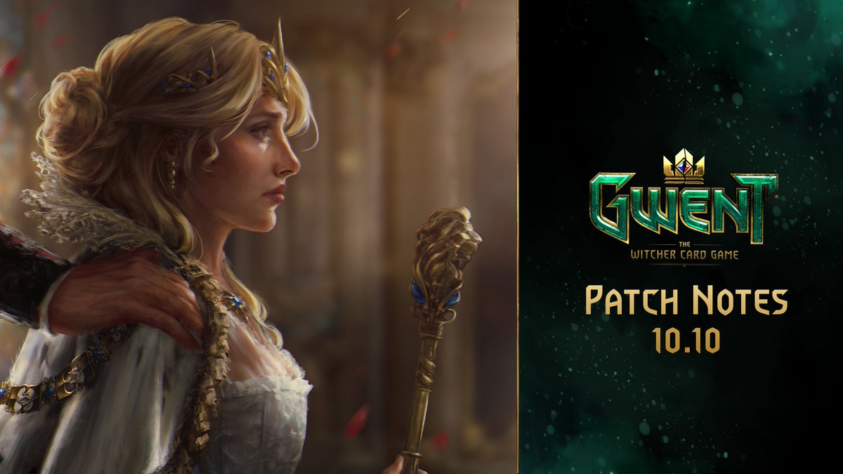 Update 10.10 Patch Notes are now available including a new Developer Update with Jean and Ryan unveiling the final Monster card!

Developer Update: youtu.be/wwjK4oSZeks

Check out all the info: playgwent.com/en/news/45820