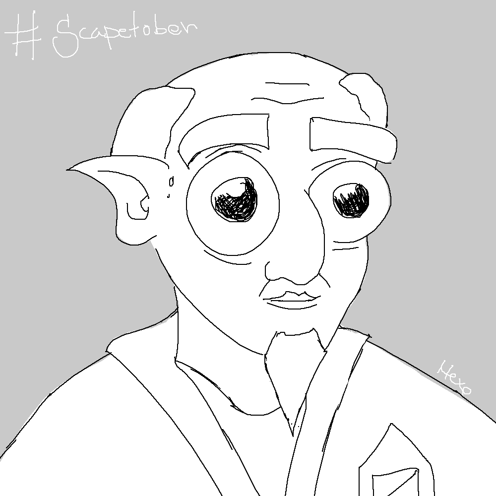 Alright, I know I'm late but I will catch up!
Really love the idea of #Scapetober, even though this is going to be a busy month for me, so I will be making these quick pencil sketches :)

Day #1 - Goblin, my favorite character - Oldak