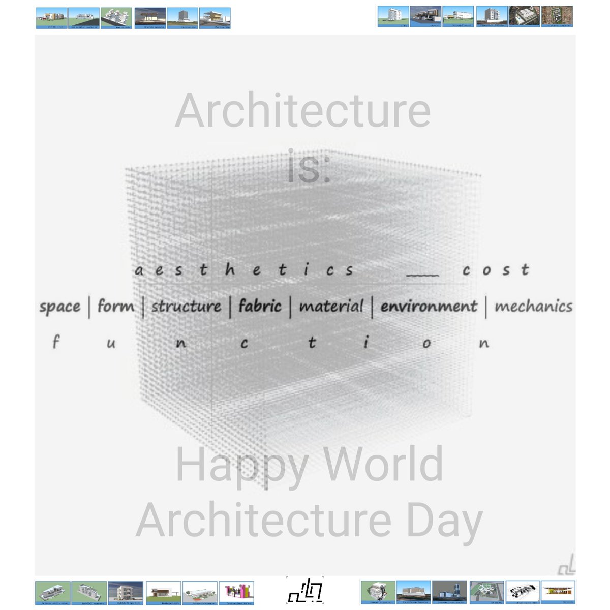 al_bertoid's tweet image. ARCHITECTURE is:

.

AESTHETICS 

Space
Form
Structure

Fabric

Material
Environment
Mechanics

COST

FUNCTION

.

Happy World Architecture Day 2022

designrealm.design.blog/2022/10/03/arc…

#WorldArchitectureDay
#WorldArchitectureDay2022

#Architecture
#WorldArchitecture