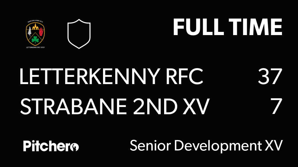 FULL TIME: Letterkenny RFC 37 - 7 Strabane 2nd XV
#LETSTR #Pitchero
letterkennyrfc.ie/teams/126132/m…