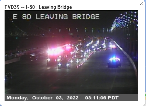 KCBSAMFMTraffic's tweet photo. On the #BayBridge, eastbound #Interstate80, midway across the Skyway, a 4-car crash has all lanes blocked. A #specialtrafficalert is in effect.
#KCBSTraffic
@KCBSRadio https://t.co/O4PMPNtHjX