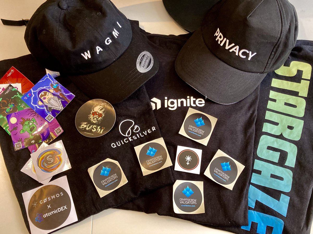qprjct's tweet photo. Amazing #Cosmoverse swag ๐ฅณ thx to @ccclaimens @crypto_crew ๐
@JunoNetwork @SecretNetwork @loop_finance @playBushi @AtomicDEX @QuickNode @ignite_com @StargazeZone #spacedapes https://t.co/VHCTfz58FI