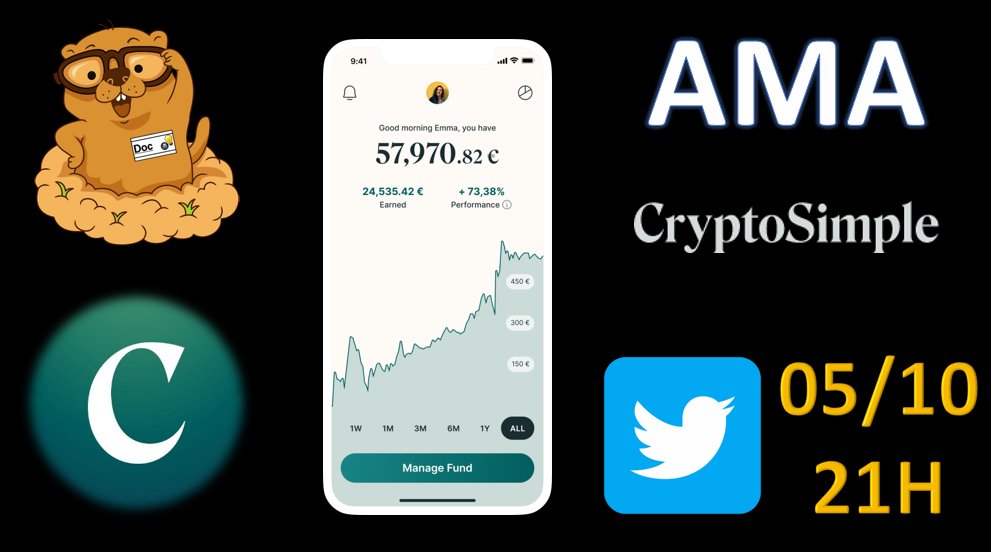 DocMarmott (@docmarmott) on Twitter photo RDV mercredi à 21H sur mon twitter pour un AMA 🎙️avec <a href="/CryptoSimpleApp/">CryptoSimple</a>
PS n'hésitez pas à commencer à poser vos questions sous ce tweet RDV mercredi à 21H sur mon twitter pour un AMA 🎙️avec <a href="/CryptoSimpleApp/">CryptoSimple</a>
PS n'hésitez pas à commencer à poser vos questions sous ce tweet