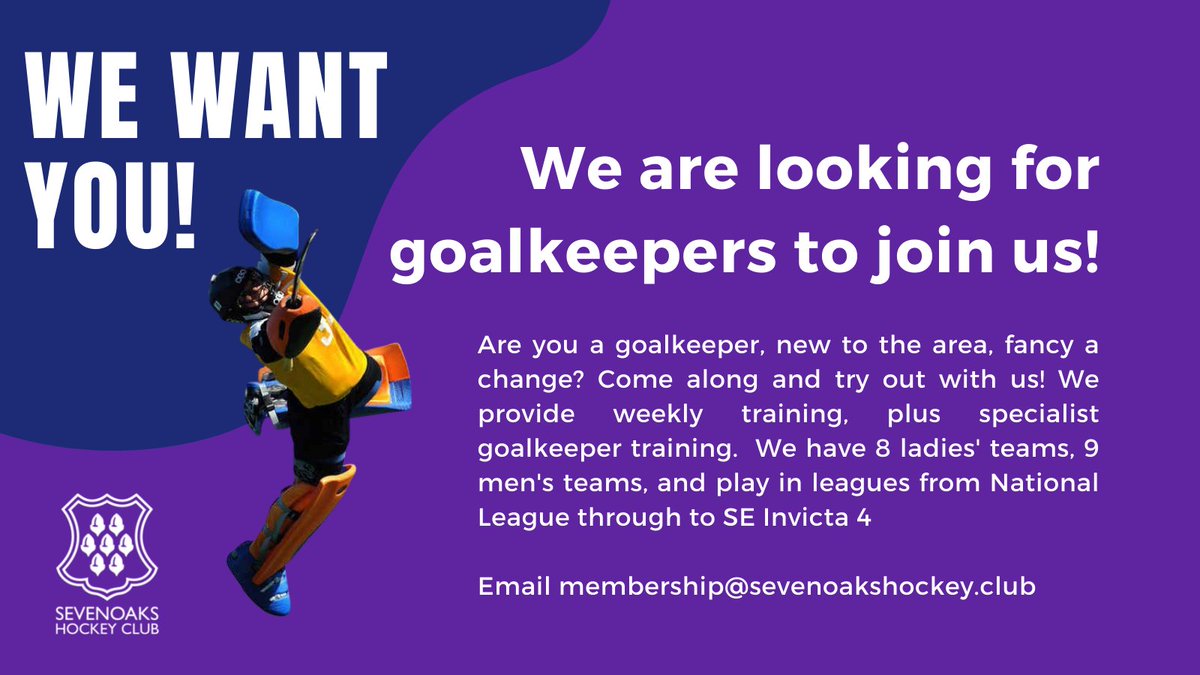 👈 WE WANT YOU! 👈
We are looking for Men's and Ladies' goalkeepers for 2022 and beyond!  We offer hockey in National League through to regional league divisions.  Drop us a line and join one of our training sessions! #hockey #goalie