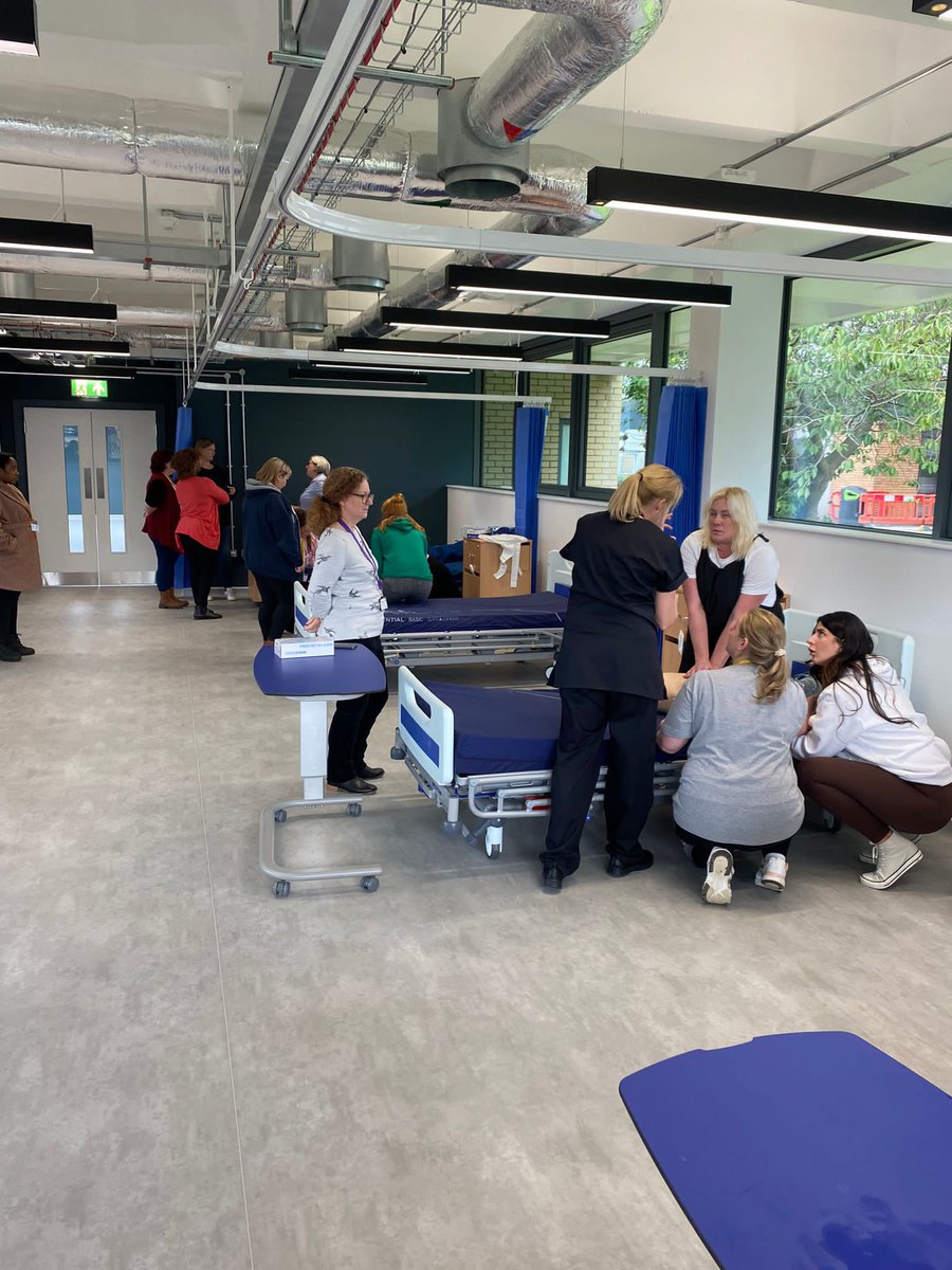 WUNursing's tweet photo. It’s #ClincalSkills week at the beginning of the #Nursing #Degree @GlyndwrUni @theopticcentre #Wrexham #StAsaph #MHField #ChildField #AdultField New learning spaces are amazing 🤩 @StNurseProject https://t.co/9nGm9P4vFP