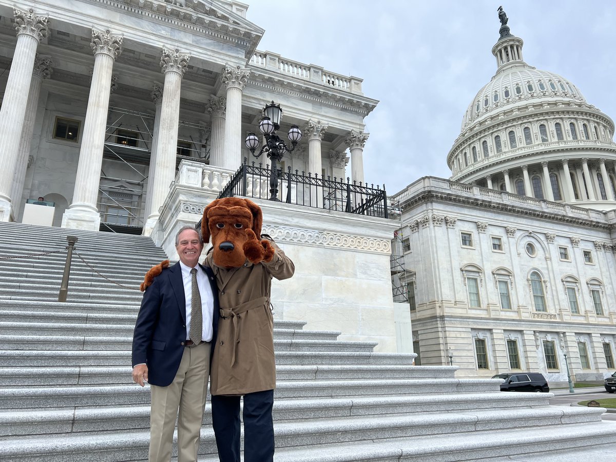 RepPerlmutter's tweet image. It was great seeing my friend, McGruff, at the Capitol! October is National Crime Prevention Month and I’m committed to common sense solutions like my #SAFEBankingAct which will help make our communities safer.