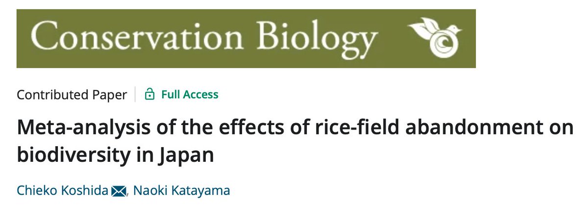 Today we're looking at a paper that examines the biodiversity benefits of abandoned farm land on different farm types and surrounding land 
1/