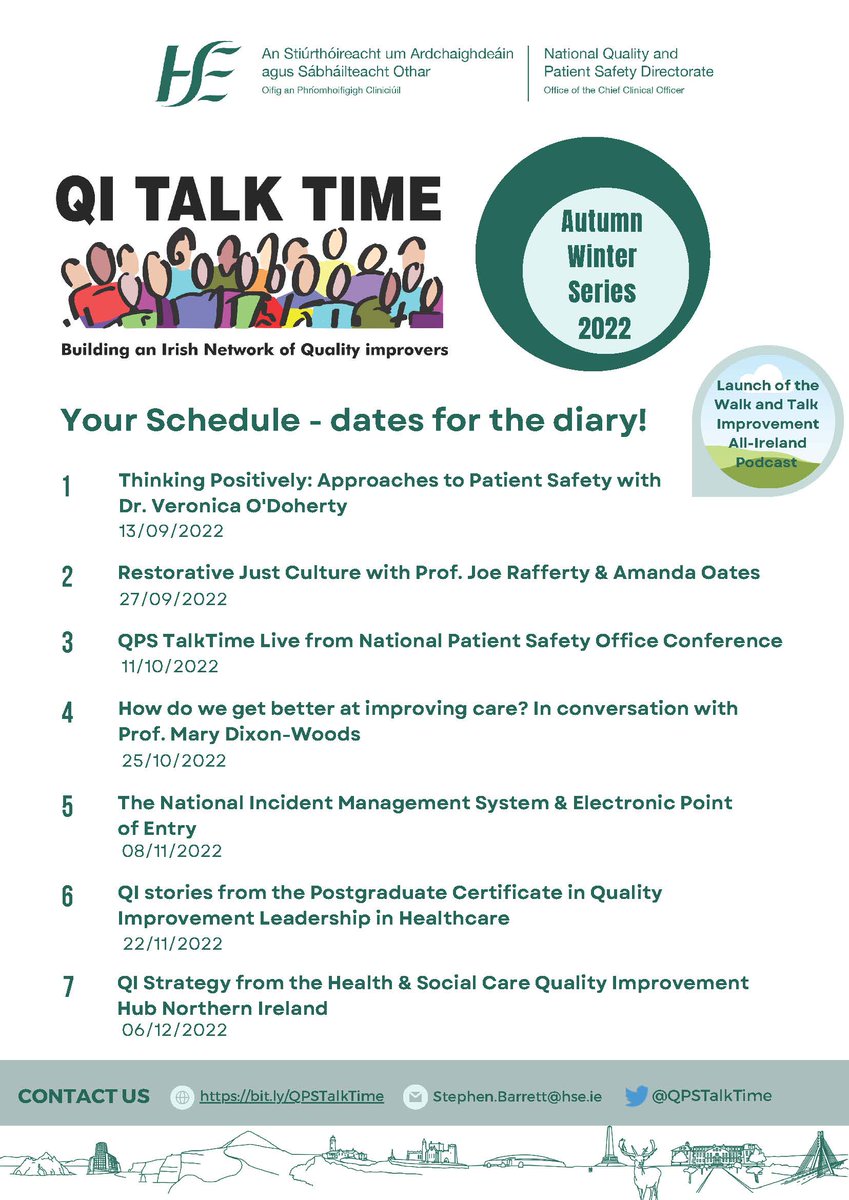 🤩Attention Colleagues Dates for your Diary Join QPS Talktime Lunchtime webinars @ 13:00 on Tuesdays for @QPSTALKTIME Autumn Winter series 2022! Full schedule & dates are listed⬇️don't miss these informative sessions Link for full list & registration info: bit.ly/QPSTalkTime