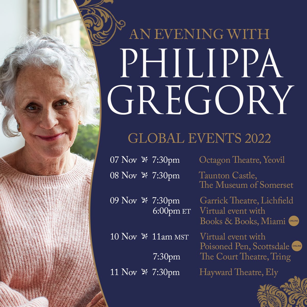 I’m pleased to announce I will be doing a short book tour for my new novel Dawnlands with some online events for my international readers. Here’s all the info... philippagregory.com/news/dawnlands…