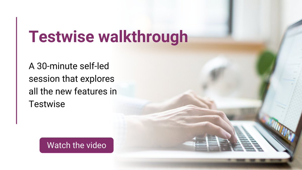 GL_Assessment's tweet photo. If it’s been a while since you used our assessments, Testwise will look a bit different due to our 2022 upgrade. Our 30 minute #Testwise walkthrough training video is the perfect introduction to what’s changed and what’s new. Tell your colleagues! https://t.co/kcE4r0stCl https://t.co/kEur86xeuw