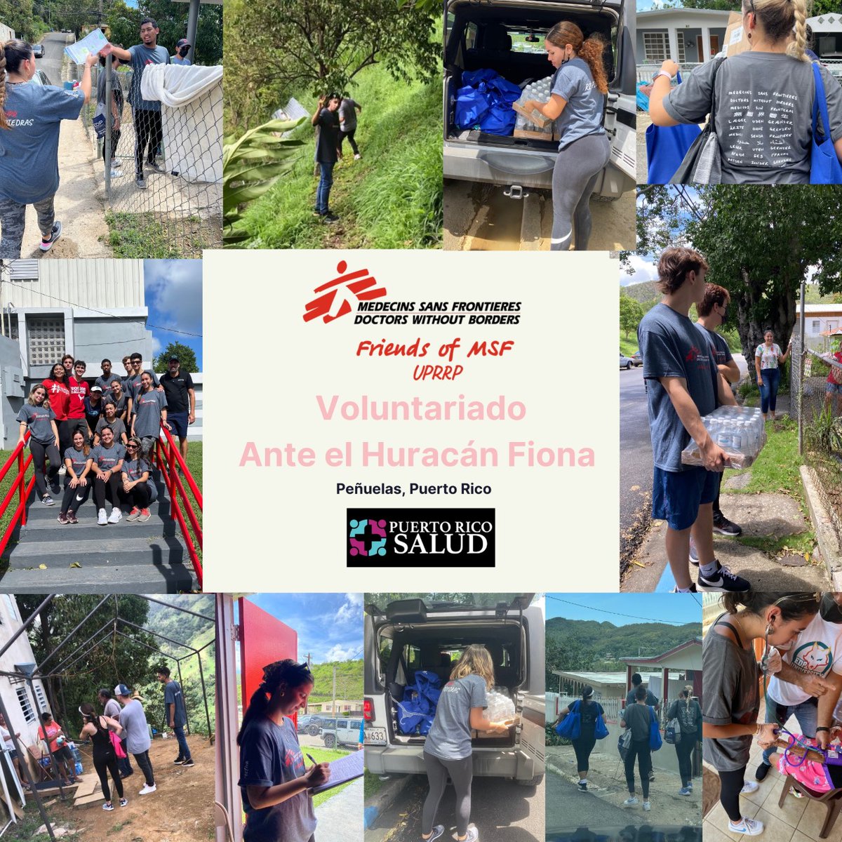 uprrp's tweet photo. 🤝Agradecemos la cooperación de todos los grupos estudiantiles en las labores de ayuda en las comunidades, luego del huracán Fiona. Hoy queremos reconocer a Friends of MSF Medecins Sans Frontieres Doctors Without Borders por la asistencia en Orocovis, Salinas y Peñuelas. https://t.co/Z1QszK5t9u