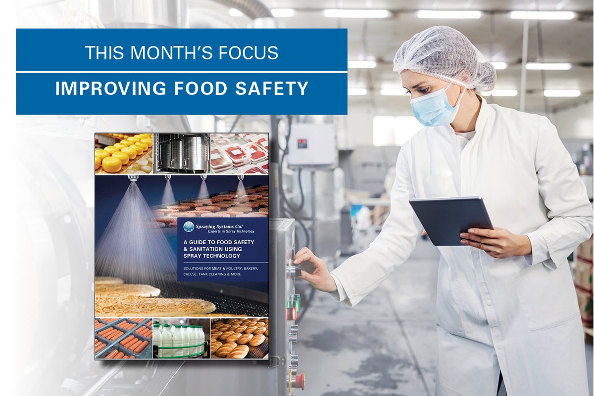 Did you know that optimizing spray technologies can help protect against pathogens, extend shelf life, and prevent recalls? Download our Guide to Food Safety &amp; Sanitation and learn proven methods to ensure optimal results from your processes. bit.ly/3E4zRef