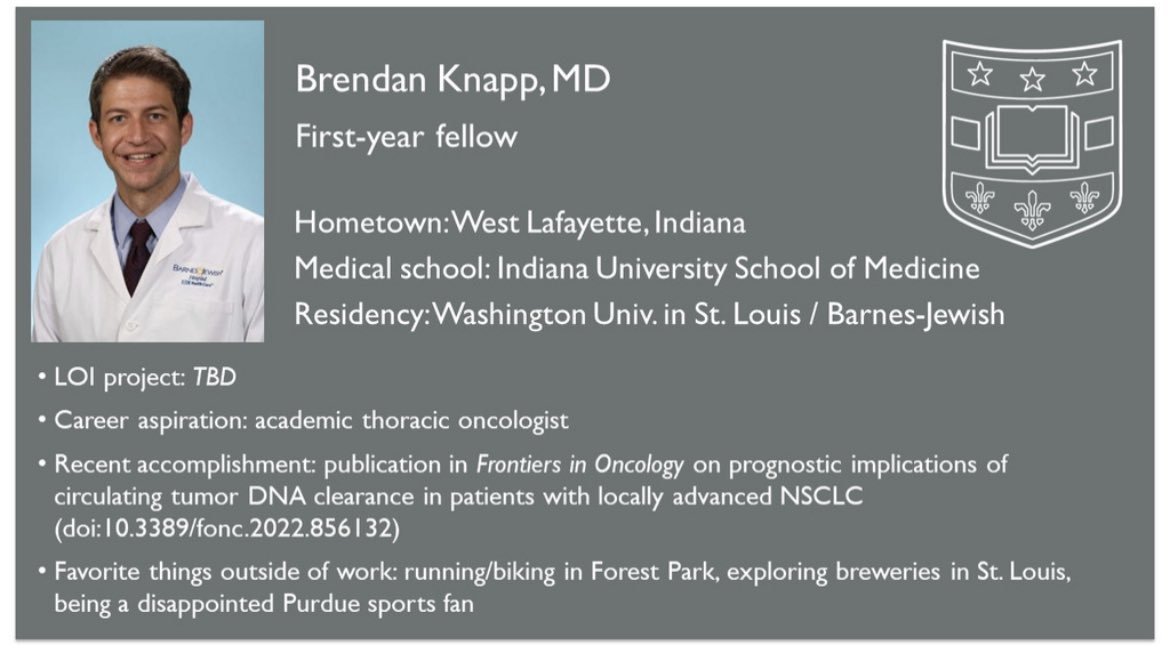 WashUHemOncFell's tweet photo. Today’s fellow-of-the-day is another awesome first year fellow @BrendanJKnapp. https://t.co/HnEVSEb51m