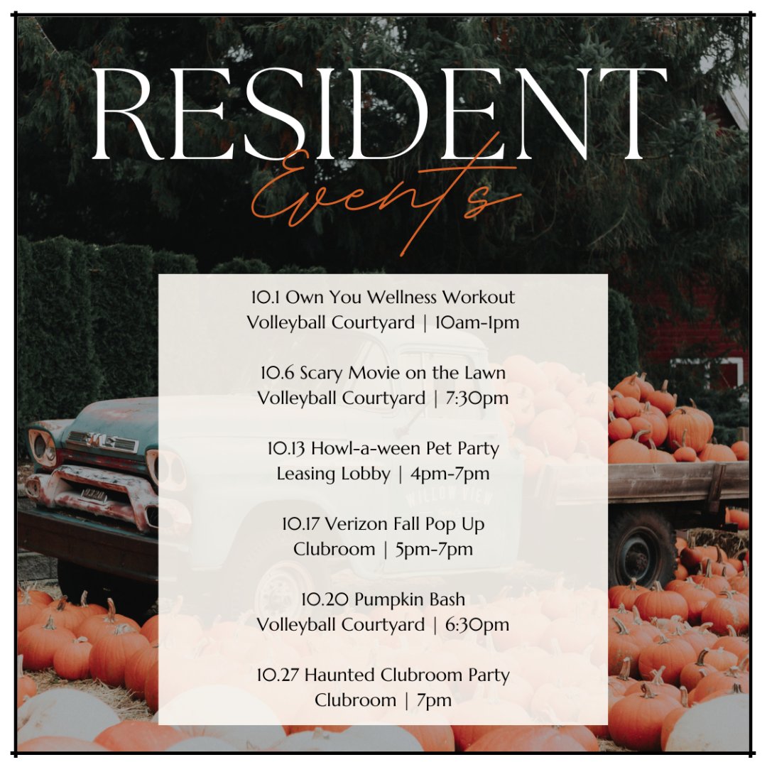 capitolviewtn's tweet photo. We hope you have the spookiest October!
Check out our resident events for the month, we hope to see you all there 🎃
.
.
.
#thisisnwrliving #residencesatcapitolview #somosnwr #october https://t.co/HGOWwwGF3n