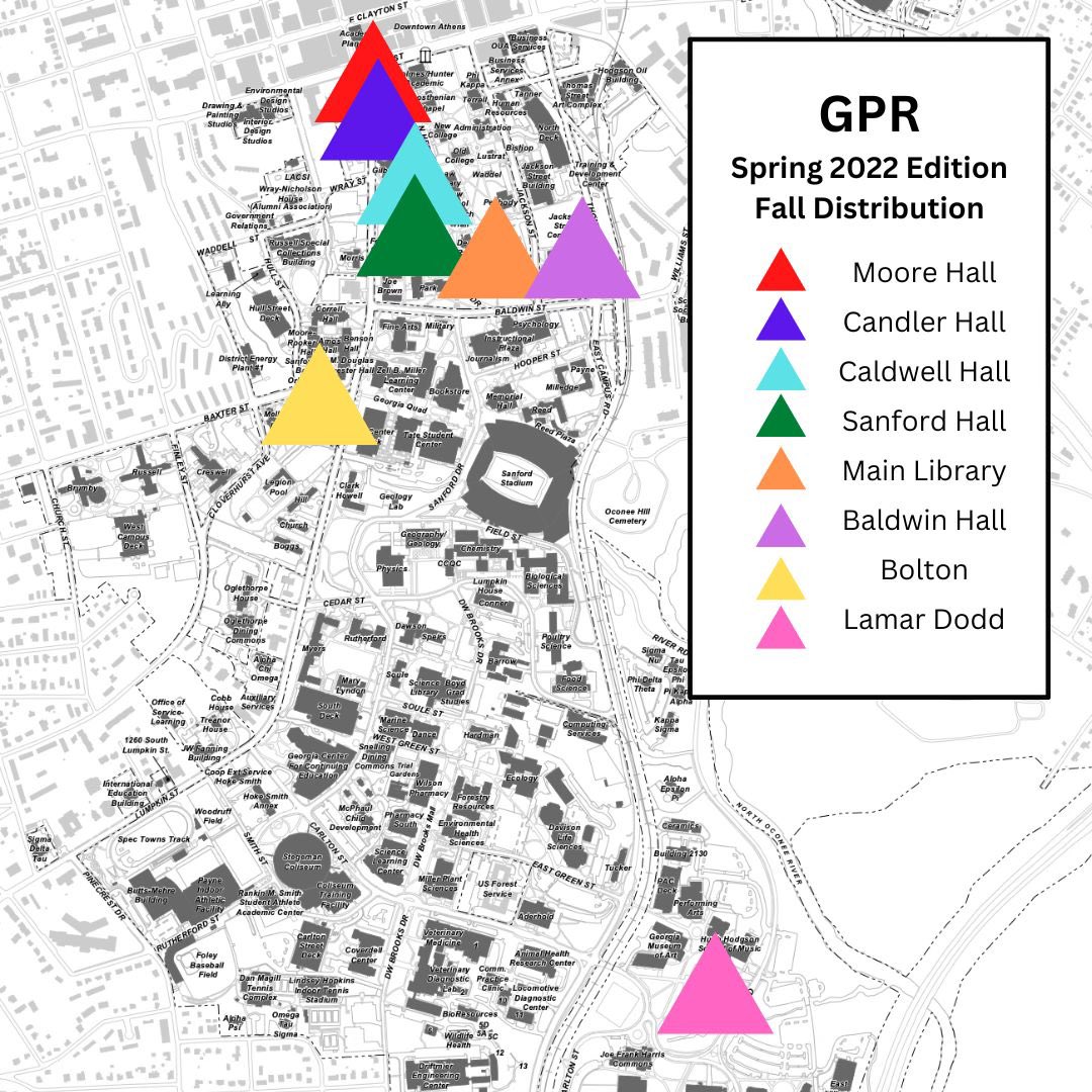 GAPolitical's tweet photo. Pick up a copy of the GPR Spring 2022 issue at these locations on campus! https://t.co/Es0aEeEmTo
