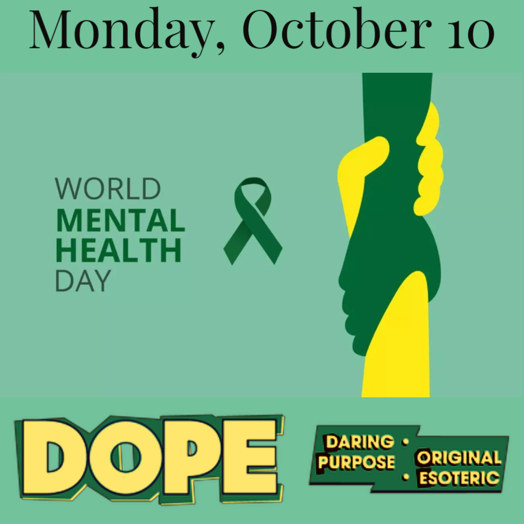 bdopewater's tweet photo. #WorldMentalHealthDay2022 is next week. 

What will you do to spread #MentalHealthAwareness 

#talkaboutit #mentalhealth #bdope #dopeaf https://t.co/1KV6PDb6TU