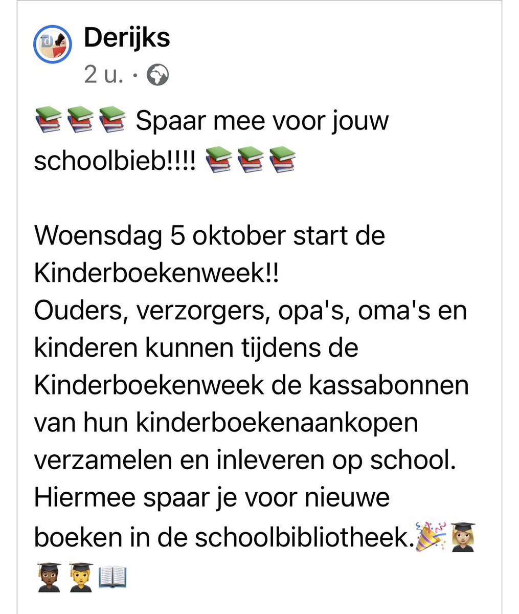 Mooie actie, sparen voor nieuwe boeken in onze schoolbieb. Top! @BibliotheekOss  <a href="/Derijksboeken/">Derijks</a>  @SAAMscholen