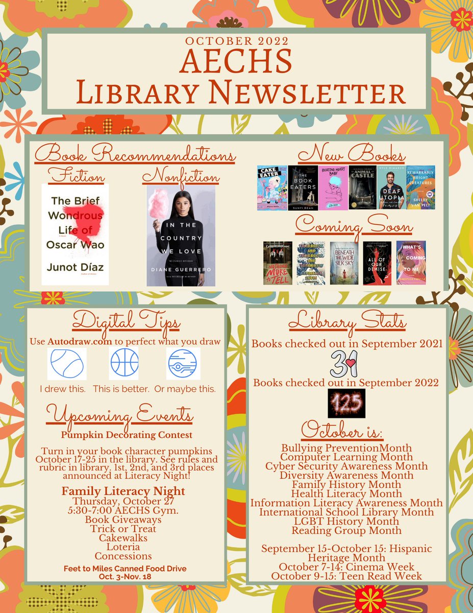 AECHSLibrary's tweet image. Check out what&apos;s happening at AECHS Library! @valeroflips @aechs2023 @stuco_aechs @AECHS_CTE @BelGForensics @aechsculinary @AECHS_Students @AECHS_Pride @AchieveAP @annvega