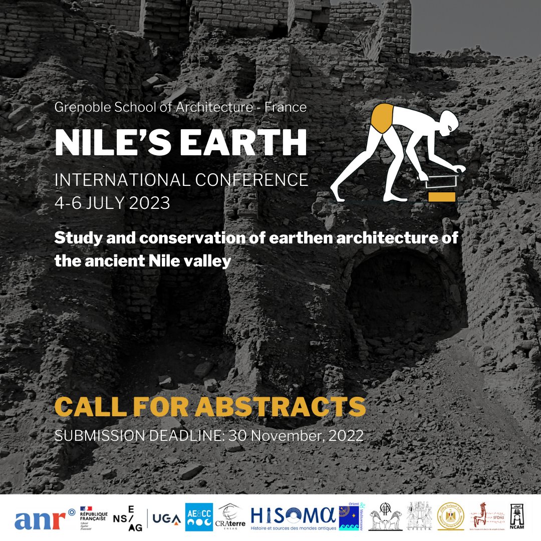 [CALL FOR ABSTRACTS📢]

NILE'S EARTH INTERNATIONAL CONFERENCE
Study and conservation of earthen archaeological heritage in ancient Egypt and Sudan 
➡️Deadline submission of abstracts : November 30th, 2022

ℹ️More information about the submission: nilesearth2023.sciencesconf.org