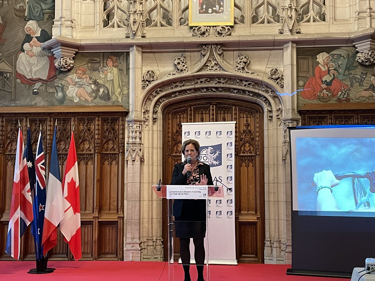 BecDoyle_CBR's tweet photo. Félicitations à tous l’équipe de @WesternFrontWay pour le lancement de la partie française du #WesternFrontWay en présence de Son Excellence Madame l’Ambassadrice du Royaume-Uni @MennaRawlings et du Maire d’Arras @FLeturque 👏🏻 https://t.co/CcaLfiDbsx