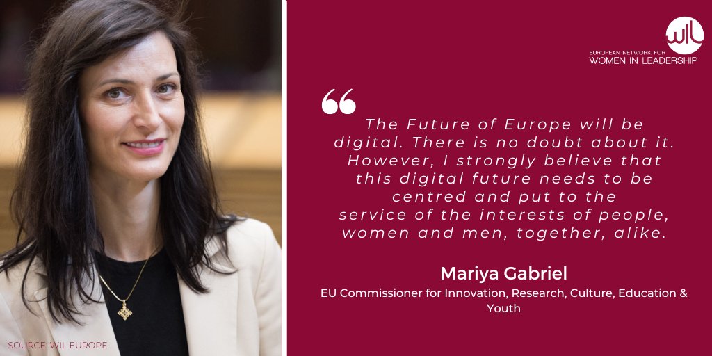 WILEurope's tweet photo. Our #mondayquote is by @GabrielMariya, EU Commissioner for Innovation, Research, Culture, Education &amp; Youth, who spoke of the future of digitalisation at a 2018 #WILEvent. We’re looking forward to hearing her speak again at our 10 Year Anniversary event! #inspiringwomen https://t.co/tr7FGwzEmm