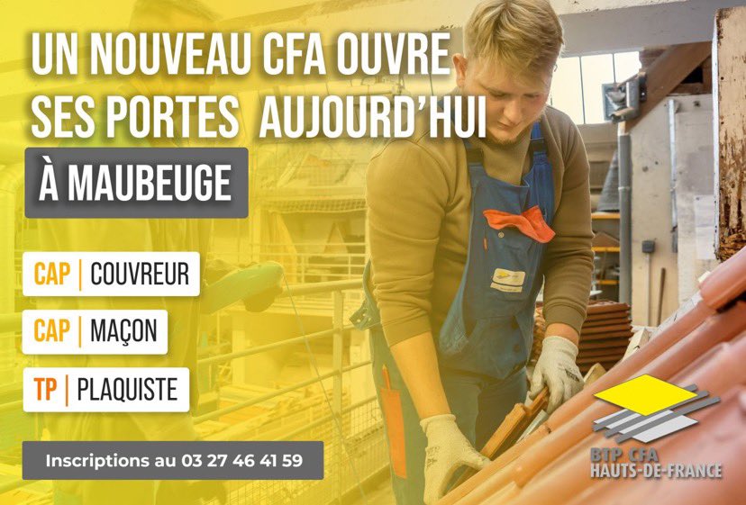 Le nouveau #CFABTP de la ville ouvre ses portes aujourd’hui ! 👍