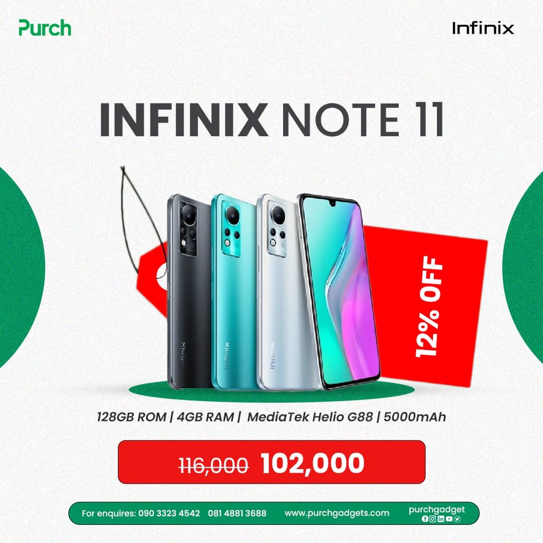 Purchgadget's tweet photo. Here is our #independencedayoffer For You!
It's a Limited Offer, So...Hurry Up!

#smartphones #infinixpromo #infinixnote11 #electronicsstore  #purchgadget #instablog9ja  #ikeja #abuja #ibadan #lagos #enugu #nigeria https://t.co/gk4j2D53eR