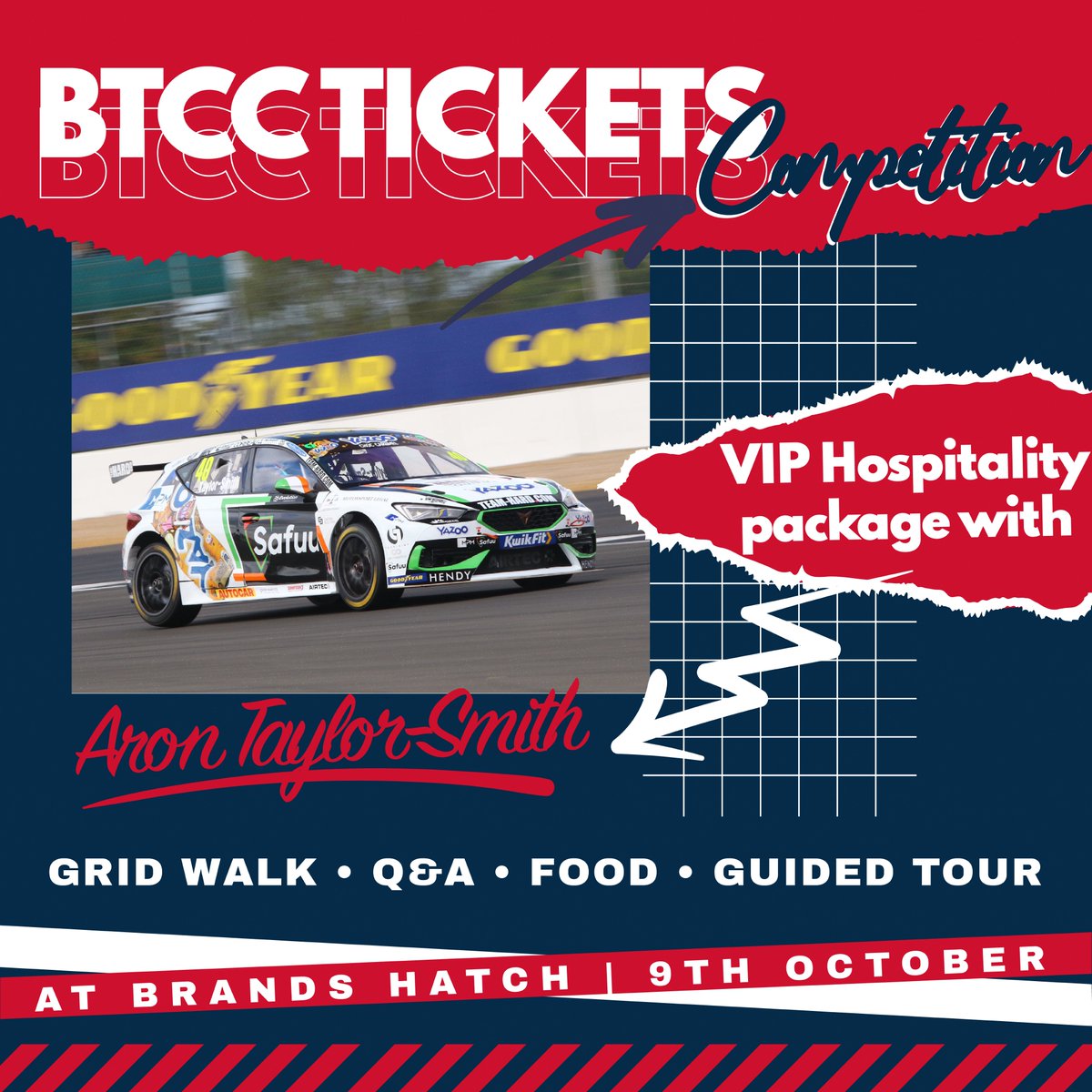 It's race week for the final time of the 2022 @btcc season! To celebrate, we have two VIP tickets up for grabs to the season finale at @brands_hatch To enter, just retweet this post and follow our page before Wednesday 5th of October. Spend race day with @arontaylorsmith !