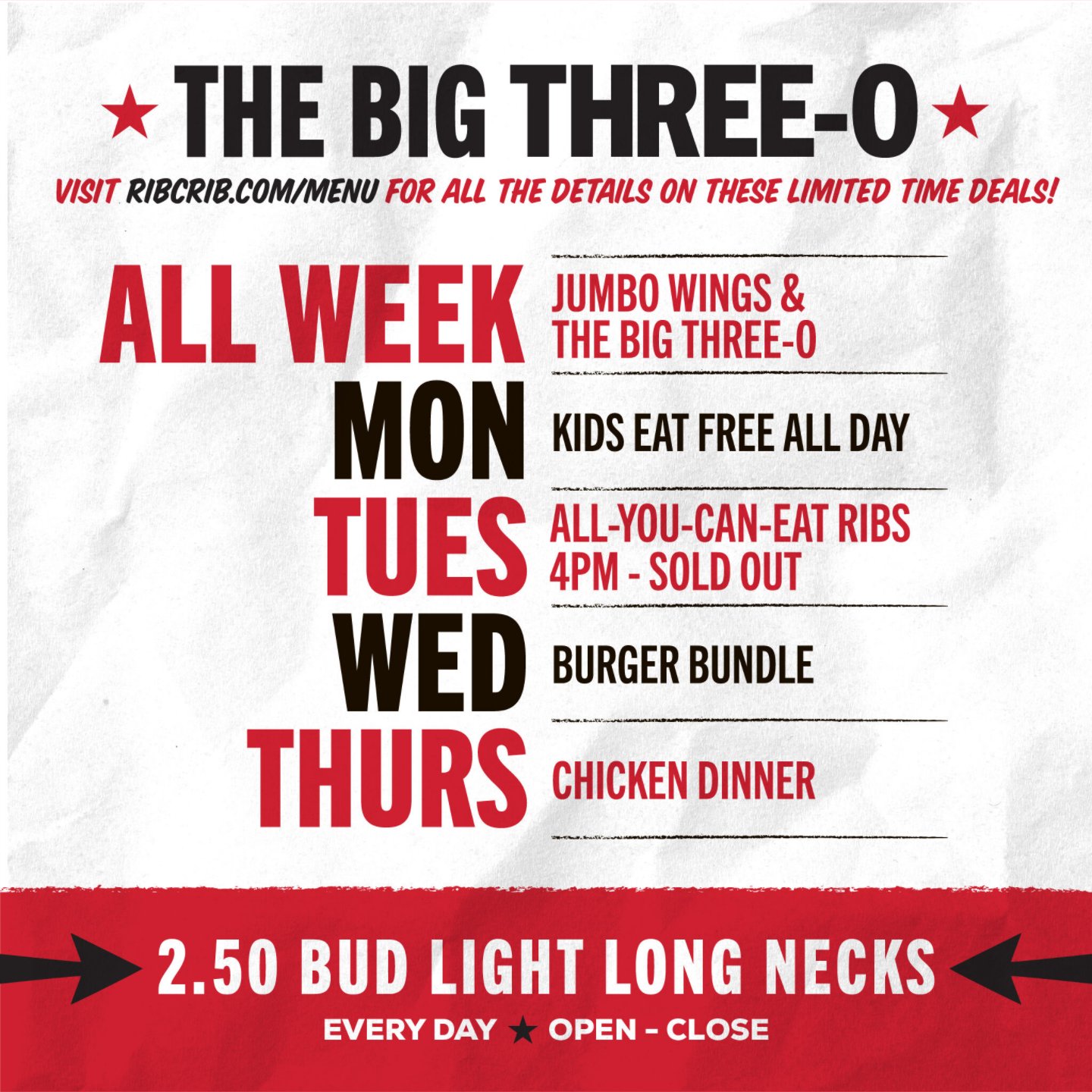 Ribcrib menu outlet