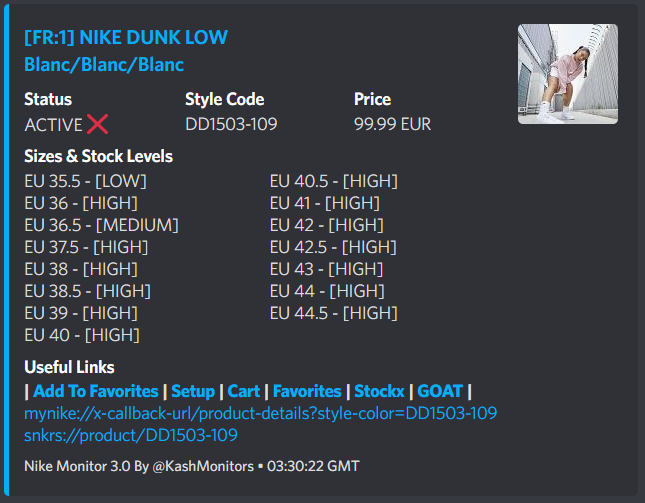 KashMonitors's tweet photo. Our only public statement regarding the accuracy of our Stock Numbers. 
1/2 Today, DD1503-109 (Dunk Low) dropped in EU. We informed our clients that sizes 36, 38.5, and 39 have up to 10x times other size's stock. Several people questioned our numbers and believed they were false. https://t.co/4J6q44kYAx
