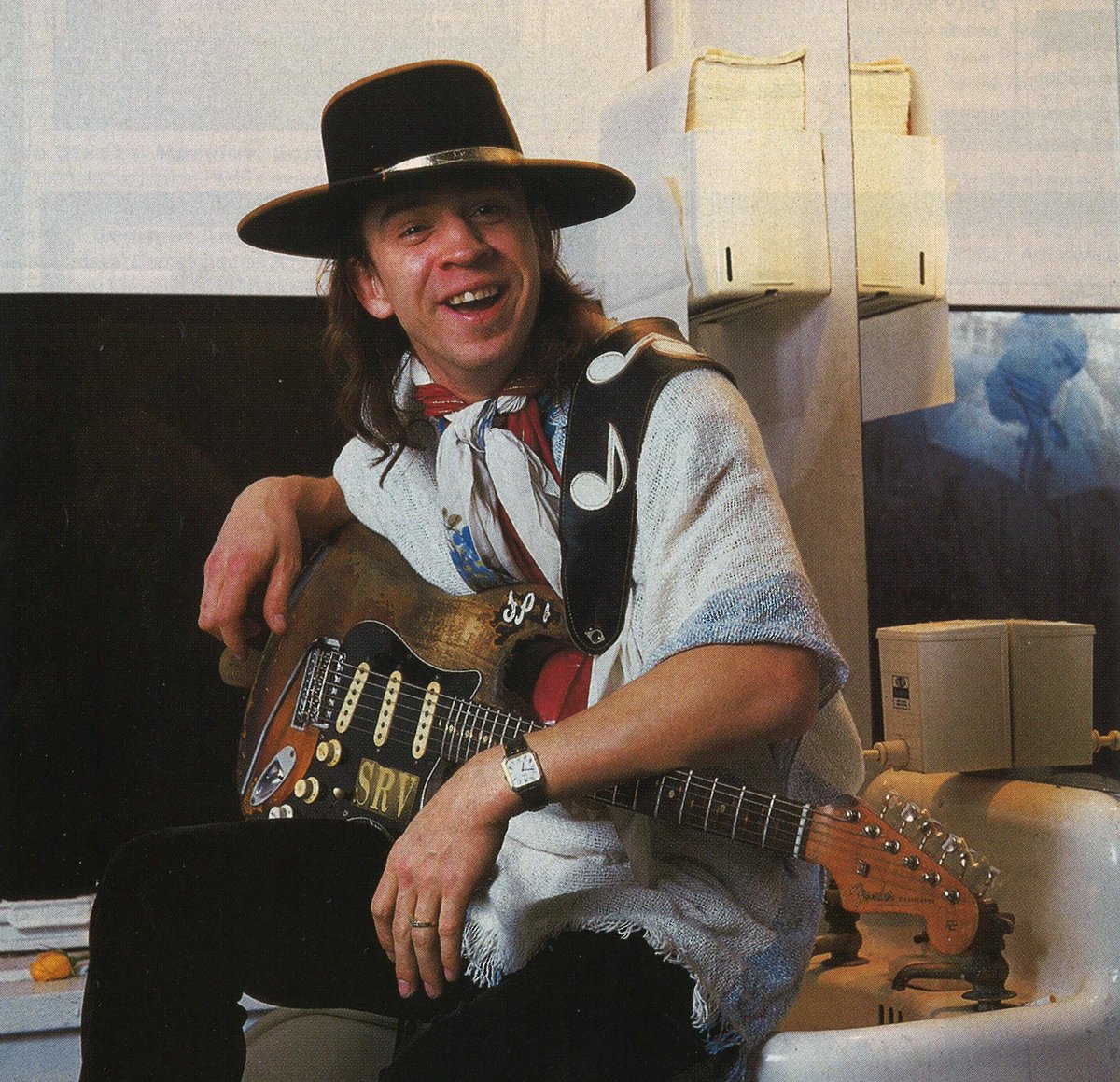 Born Today In 1954 Stevie Ray Vaughan. He was one of the most influential guitarists in the revival of blues in the 1980s. Vaughan was killed in a helicopter crash on August 27th 1990 age 35. https://t.co/JLWQt73dUt