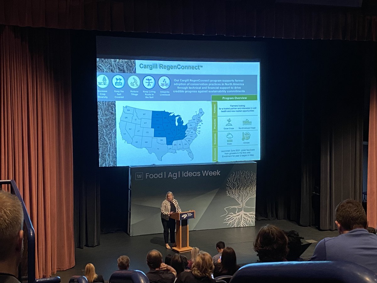 This week, we're attending @grownorthmn's #FAIWeek2022. We were thrilled to see the @Cargill RegenConnect program, of which we are a part, featured in the keynote. Read more about our work with Cargill: bit.ly/3EcK1cM #regenerative #sustainablefood #netzero