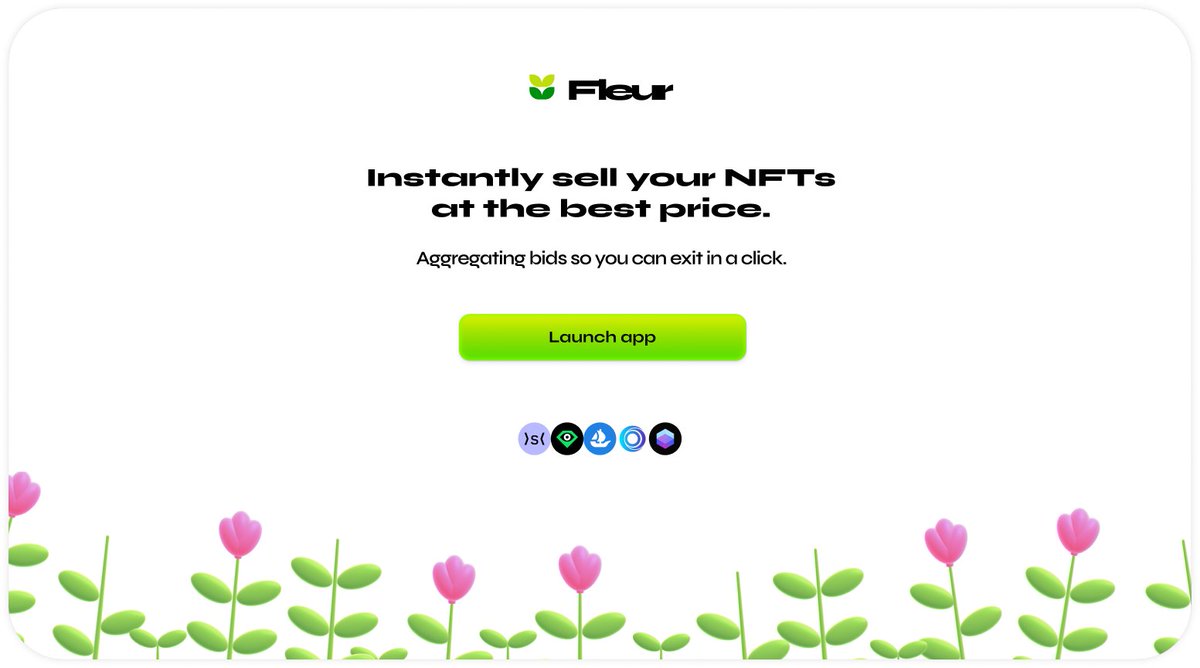 fleur_swap's tweet photo. Hello world 🌷

Introducing https://t.co/lWaYBJ76u7, the first NFT aggregator built for sellers.

Powered by @reservoir0x, we aggregate bids from @opensea @sudoswap @LooksRare @the_x2y2 so you can instantly sell your NFT at the best price.

Released @ETHBerlin, quick thread ⬇️ https://t.co/CKY6VWqVvl