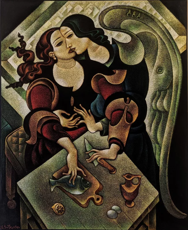 ukr_arthistory's tweet photo. Work 'Fallen Angel' by Ukrainian artists, Janet (Zhanna) (b.1934) and Emmanuel Snitkovsky (1933–2005) is based on the theological story of angels falling in love with mortal women. Read the thread about Janet 🧵 https://t.co/k7Czm2BJli