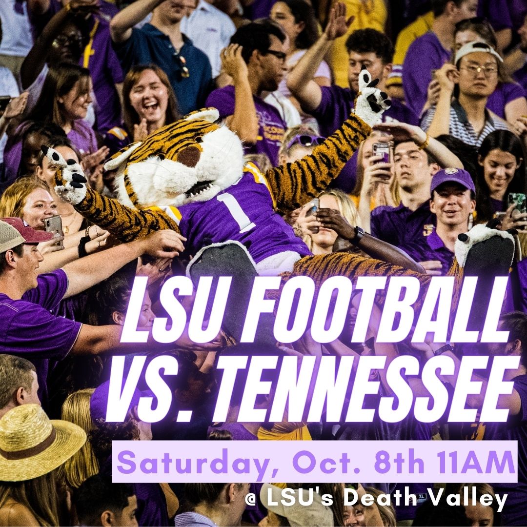 lsuthemag's tweet photo. Show up and show out tiger fans!! TOMORROW. 11AM. BE THERE. 😤💜🏈🐯 https://t.co/sVFSnUrVI9