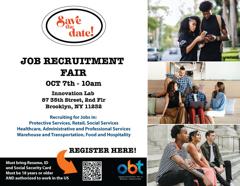 OBTJOBS's tweet photo. Hey #NYC, Don't forget! This #Friday our #employment team is hosting a free Recruitment event. All you have to do is register prior to attending the event. Click here to register:  https://t.co/WP0Oj4Xolf

#obtjobs #JobFair #RecruitmentEvent #careers #jobs #opportunities https://t.co/xb34Sudg21