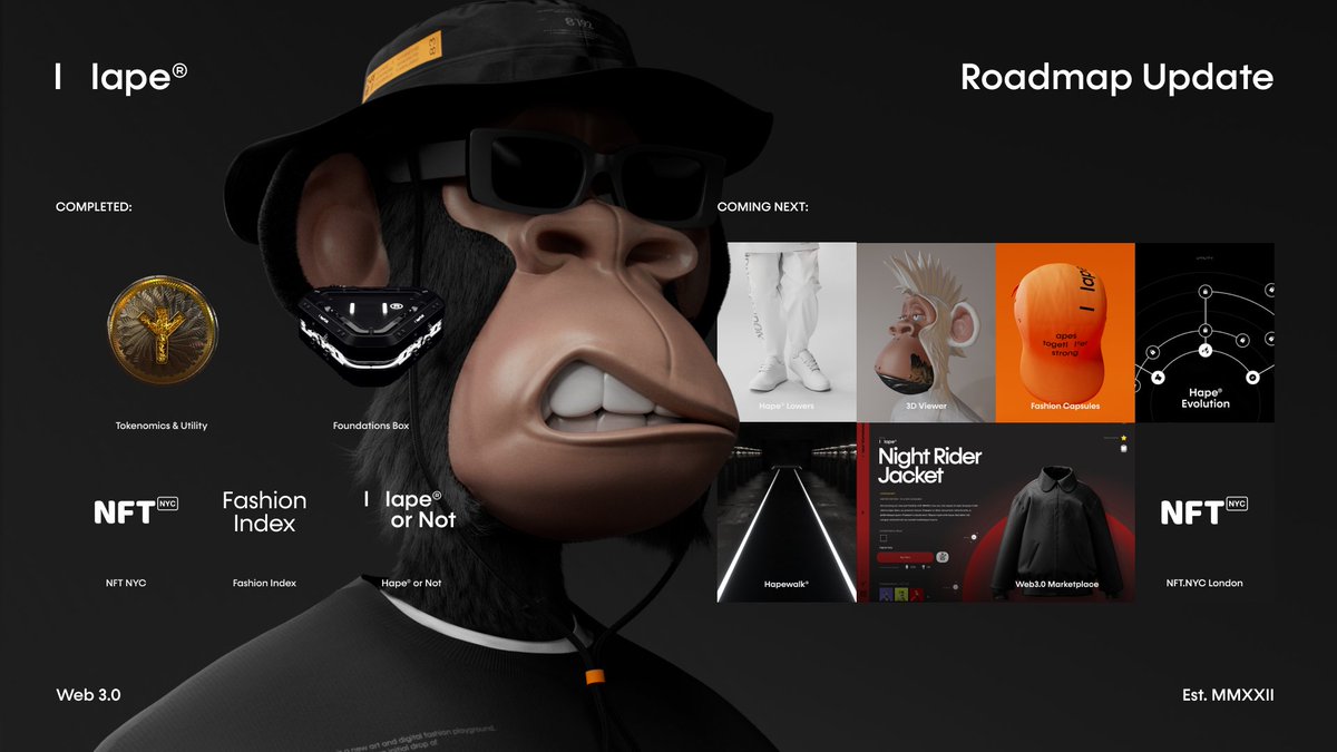 HAPEsocial's tweet image. |   |ape® Roadmap Update 

🦍🤍🍌